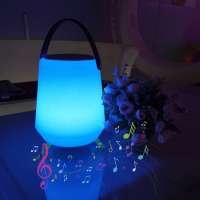 Cordless LED Bluetooth Speaker Light Easy Charging IP65 Waterproof 16 RGB Colors by Remote Control